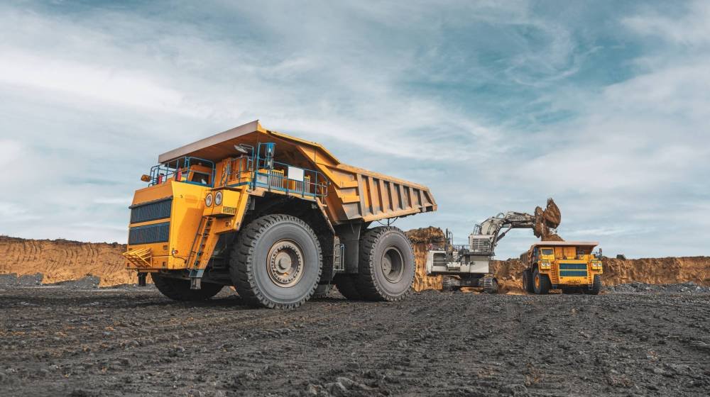 Large,Quarry,Dump,Truck.,Big,Yellow,Mining,Truck,At,Work